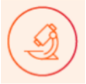 Microscope icon. Microscope icon representing the research that goes into reducing the financial burden of MM.