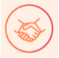 Hand-holding icon. Hand-holding symbol indicating that industry and governments must work together to reduce the financial burden of MM.
